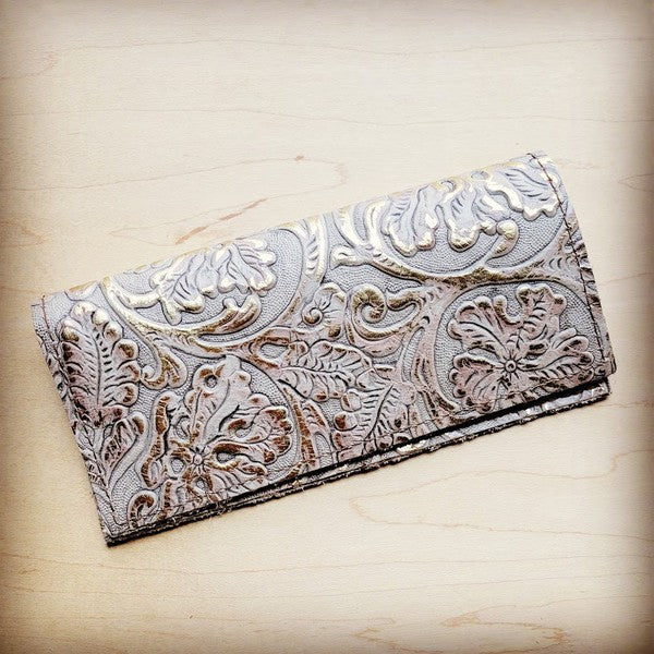 Embossed Leather Wallet in Gilded Cowboy
