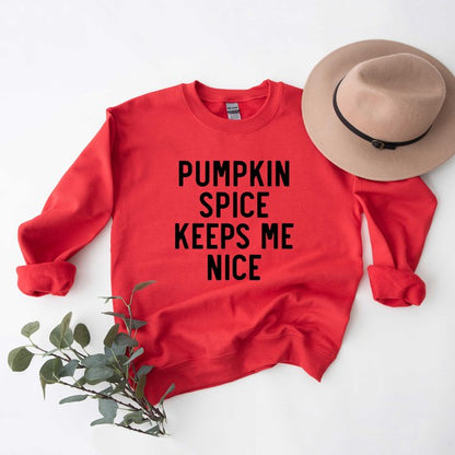Pumpkin Spice Keeps Me Nice Graphic Sweatshirt