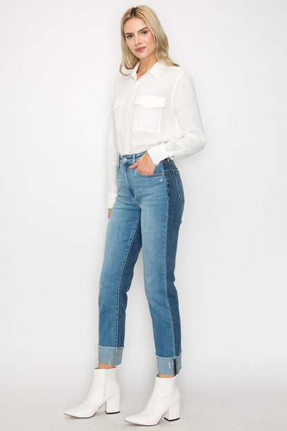 PLUS SIZE - HIGH RISE STRAIGHT JEANS